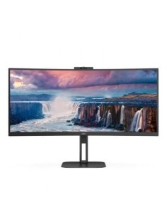 Monitor Profesional Curvo Ultrapanorámico AOC CU34V5CW/BK 34'/ UWQHD/ Webcam/ Multimedia/ Regulable en altura/ Negro