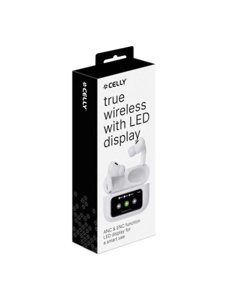 Celly Auricular TWS IN-EAR LED Display Blanco
