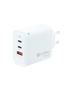 Coolbox Cargador Pared GAN 65W USB-C/USB-C/USB-A