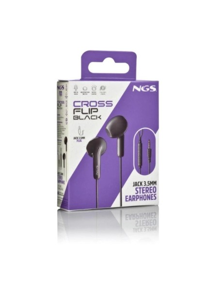 NGS Auricular Negro Estéreo Cable JACK 3.5 Mm