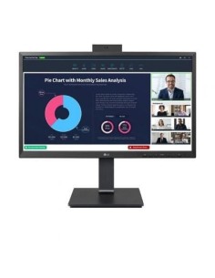 Monitor Profesional LG 24BP75CP-B 23.8'/ Full HD/ Webcam/ Multimedia/ Regulable en altura/ Negro