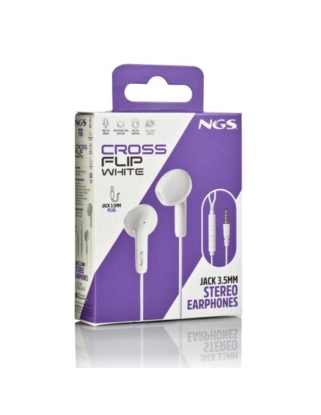 NGS Auricular Blanco Estéreo con cable JACK 3.5 mm