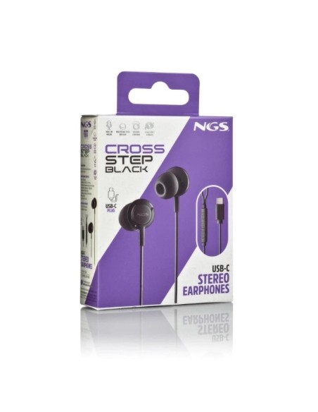 NGS Auricular Negro Estéreo USB-C Con Cable