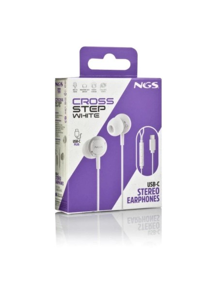 NGS Auricular Blanco Estéreo USB-C con cable