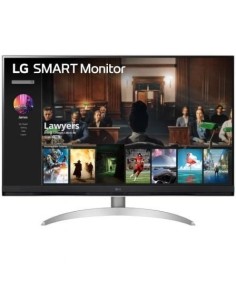 Smart Monitor LG 32SQ700S-W 31.5'/ 4K/ Multimedia/ Regulable en altura/ Smart TV/ Plata y Blanco