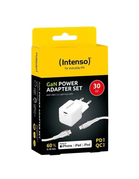 Intenso | KIT Cargador GaN W30C + Cable Lightning