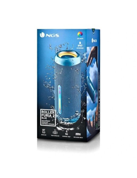 NGS Altavoz RollerFuria2 BT Rgb IP67 Azul 30W