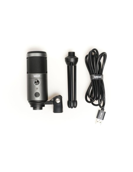 iggual Micrófono condensador Podcasting Pro gris