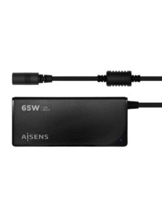 Cargador de Portátil Aisens ASLC-65WAUTO-BK/ 65W/ Automático/ 9 Conectores/ Voltaje 18.5-20V/ 1 USB QC3.0 2