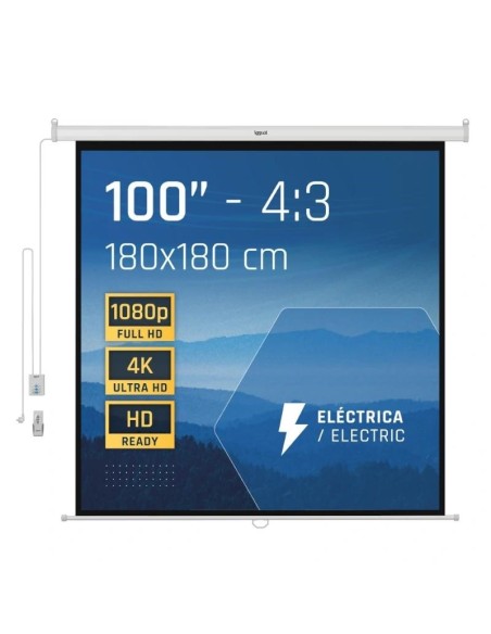 iggual Pantalla eléctrica 4:3 100" 180x180 cm