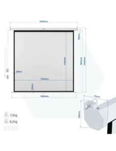 iggual Pantalla eléctrica 4:3 100" 180x180 cm 2