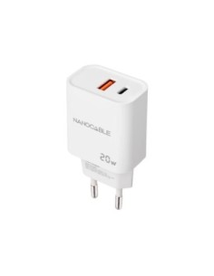 Nanocable Cargador USB-C/PD+USB-A/QC 20W Blanco 2