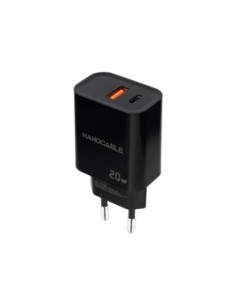 Nanocable Cargador USB-C/PD+USB-A/QC 20W Negro 2