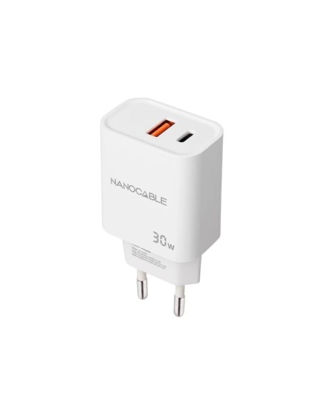 Nanocable Cargador USB-C/PD+USB-A/QC 30W Blanco