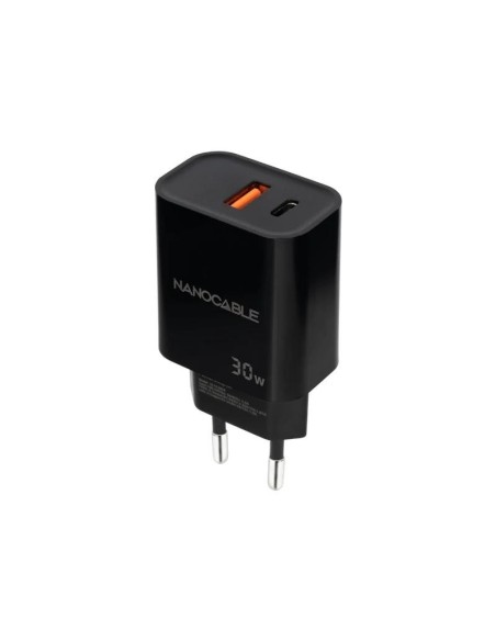Nanocable Cargador USB-C/PD+USB-A/QC 30W Negro