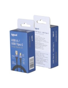 iggual Cable USB-A a tipo C 3A 100 cm trenzado LED 2