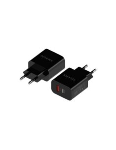 Aisens Cargador 20W USB-C PD3.0 USB-A QC3.0 Negro