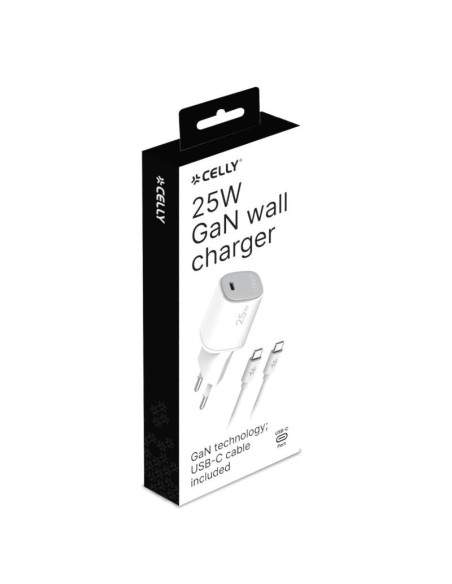 Celly Cargador Gan  1C 25W + C A C Cable