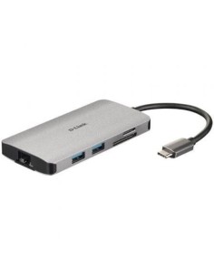 Docking USB Tipo-C D-Link DUB-M810/ 3xUSB/ 1xUSB Tipo-C/ 1xThunderbolt/ 1xHDMI/ 1xRJ45/ 1xLector tarjetas/ Gris 2