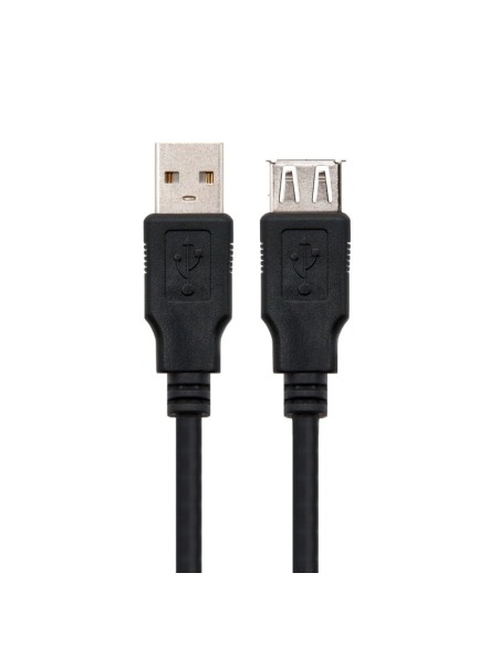 Nanocable Cable USB 2'0 Tipo-A M/H P Negro 1m