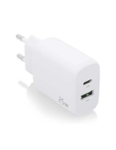 Aisens Cargador USB-C PD3.0 USB-A QC3.0 25W Blanco