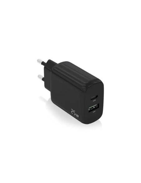 Aisens Cargador USB-C PD3.0 USB-A QC3.0 25W Negro
