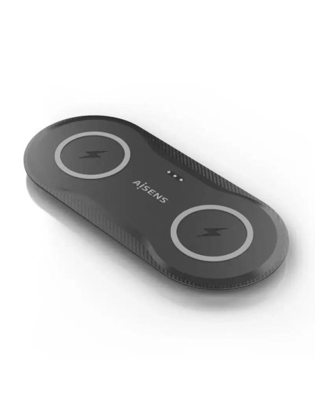 Aisens Cargador Inalámbrico USBC 15W 2 en 1 Negro