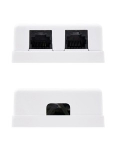 Nanocable Roseta Superficie CAT6 UTP 2Tomas Blanc