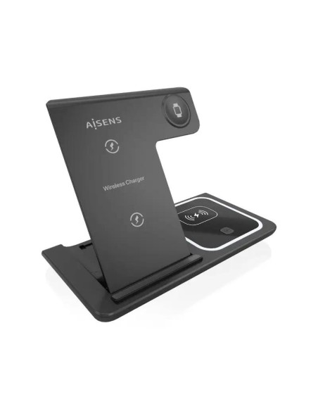 Aisens Cargador Inalámbrico USBC 15W 3 en 1 Negro