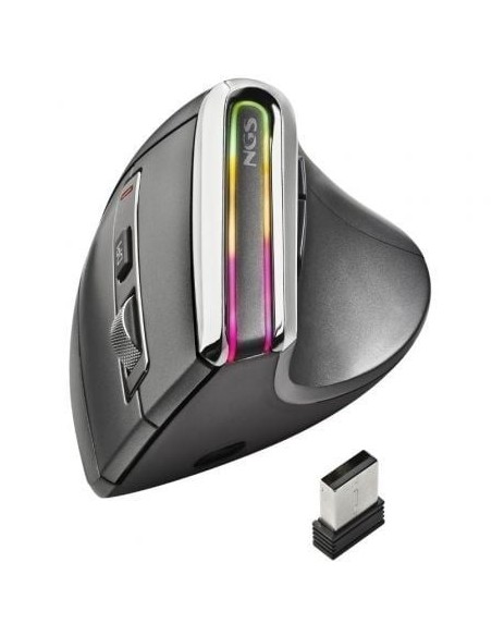 Ratón Vertical Inalámbrico por Bluetooth NGS Evo Karma/ Batería recargable/ Hasta 3200 DPI