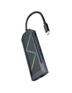 Docking USB Tipo-C Nanocable 10.16.0801/ 3xUSB/ 1xUSB Tipo-C PD/ 1xHDMI/ 1xRJ45/ 1xLector Tarjetas SD TF 2