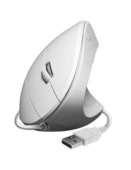 Ratón Vertical Subblim Glide Vertical Ergo Wired/ Hasta 1600 DPI/ Blanco