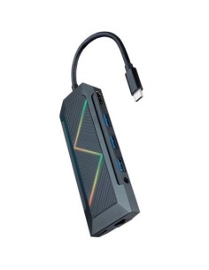 Docking USB Tipo-C Nanocable 10.16.0901/ 3xUSB/ 1xUSB Tipo-C PD/ 1xHDMI/ 1xRJ45/ 1xLector Tarjetas SD TF/ Audio 2
