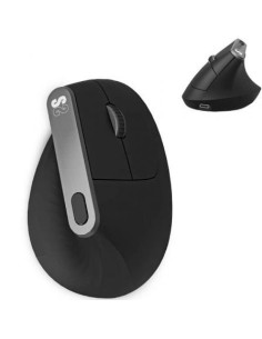 Ratón Ergonómico Inalámbrico por Bluetooth/ 2.4GHz Subblim Nature Vertical Ergo Dual Battery/ Batería Recargable/ Hasta 4000 DPI/ Negro