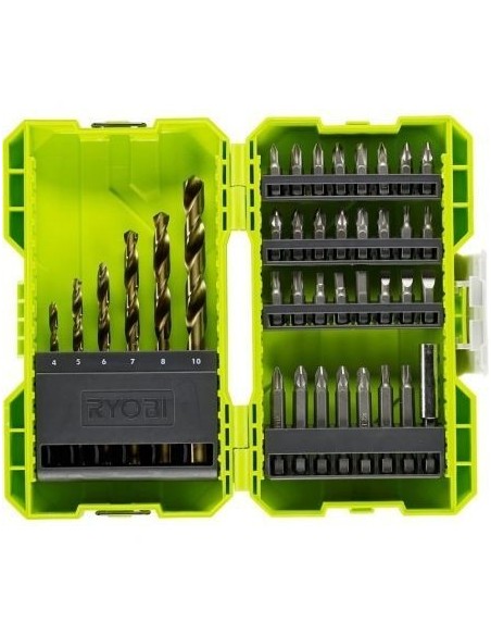 Estuche de 38 Puntas para Perforación y Atornillar Ryobi RAK38SDD