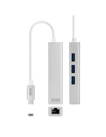 Nanocable Conversor USB-C Ethernet +3xUSB 30