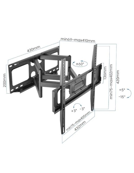 iggual SPTV03 Soporte TV 32-70" 45Kg pared Full
