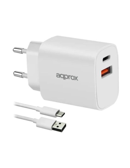 APPROX CARGADOR 20W QC 1 X USB A+ 1 X USB C+CABLE