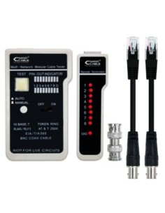 Nanocable Testeador cable RJ11/RJ12/RJ45, coaxial
