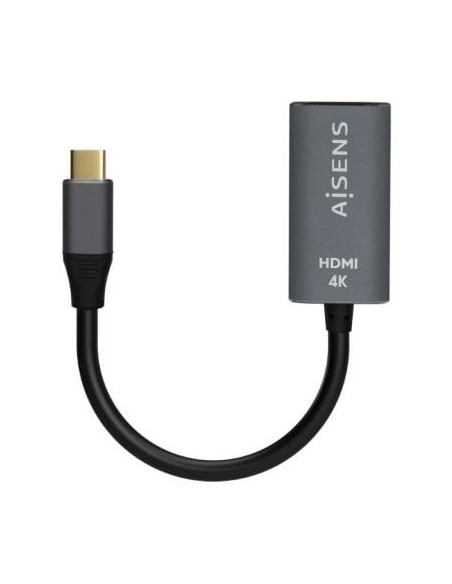 Conversor HDMI 4K 60Hz Aisens A109-0683/ HDMI Hembra - USB Tipo-C Macho/ 15cm/ Gris