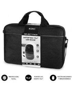 Maletín + Ratón Subblim Select Pack para Portátiles hasta 15.6'/ Cinta para Trolley/ Negro 2