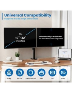 EWENT EW1512 Soporte mesa 2 monitor 13-32"