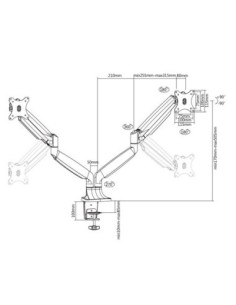 Tooq DB3132TNR-S Soporte Mesa incl/gir 2brz 13-32" 2