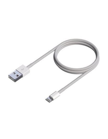 Cable USB 2.0 Lightning Aisens A102-0542/ USB Macho - Lightning Macho/ Hasta 2.5W/ 60Mbps/ 50cm/ Blanco