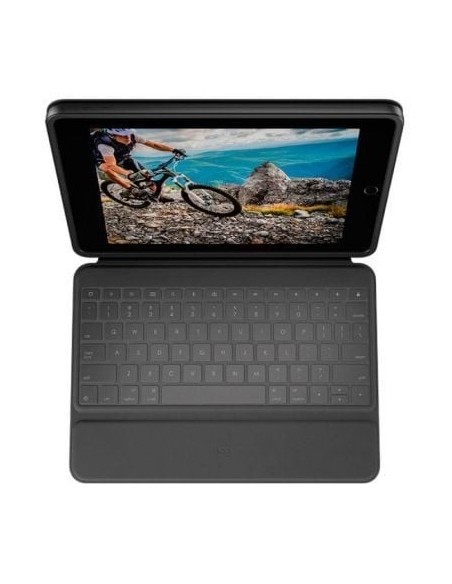 Funda con Teclado Logitech Rugged Folio para Tablets Apple Ipad 7ª y 8ª Generación 10.2'/ Negro