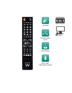 EWENT EW1570 Mando TV 4 en 1 programable x cable