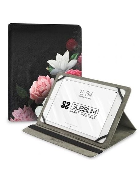Funda Subblim Trendy Case Rosas para Tablet de 11'/ Negra
