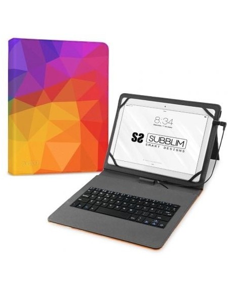 Funda con Teclado Subblim Keytab USB 11' Triángulos USB para Tablets de 11'