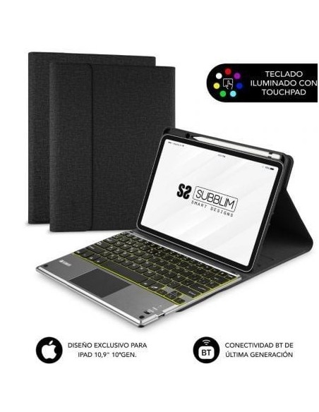 Funda con Teclado Subblim KeyTab Pro BT para Tablet iPad 10.9' 10a Gen/ Negra