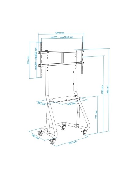 Tooq FS20200M-B Soporte Suelo Ruedas/Bases 60-105"